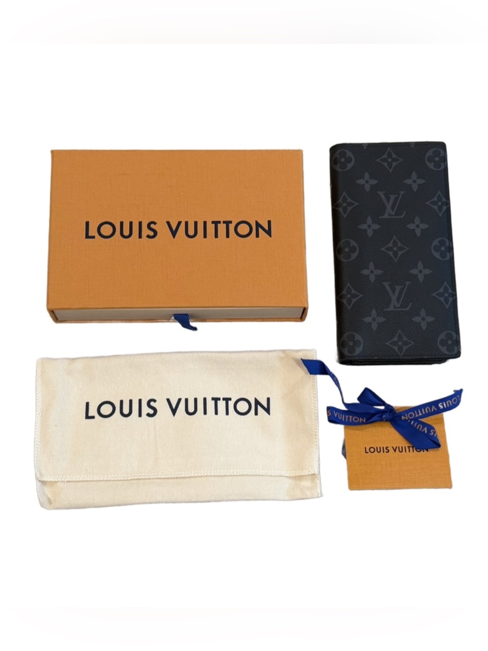 Louis Vuitton Brazza Monogram Eclipse Long Wallet